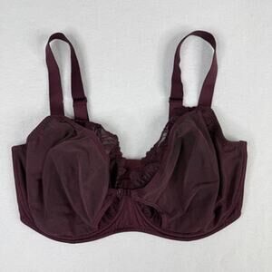 Understance Balconette Bra 36K Purple Mesh Lace Underwire Front Closure Unlined